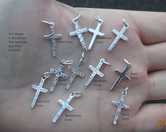 Sterling Silver Hammered Cross Charms(one cross charm)