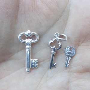 Sterling Silver Key Charms - You choose which style and quantity