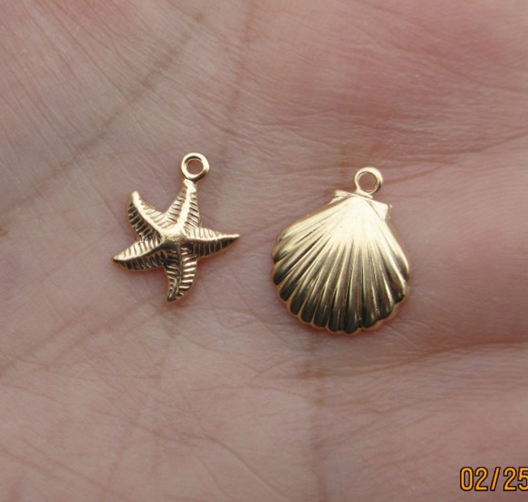 Gold Filled Shell Charms or Starfish Charms - You Choose the Quantity ...