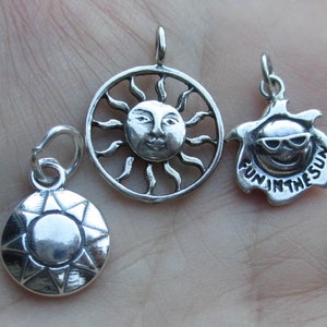 sterling silver sun charmone charmyou choose which one image 2