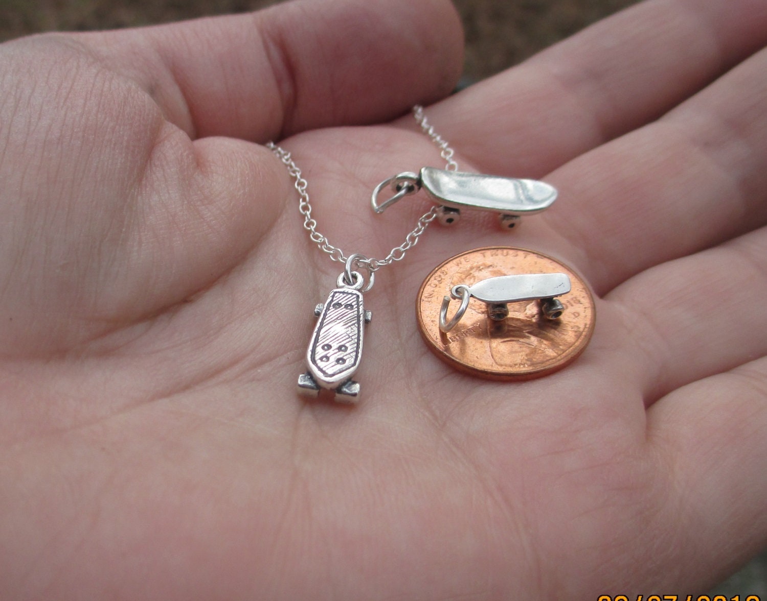 Sterling Silver Skate Board Charms (One charm)You Choose Which One