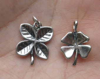 Dijes de trébol de cuatro hojas de plata esterlina - Tú eliges cuál