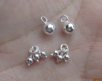Sterling Silver Trio Dangles(one pair) or 5mm Ball drops