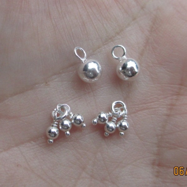 Sterling Silver Trio Dangles(one pair) or 5mm Ball drops