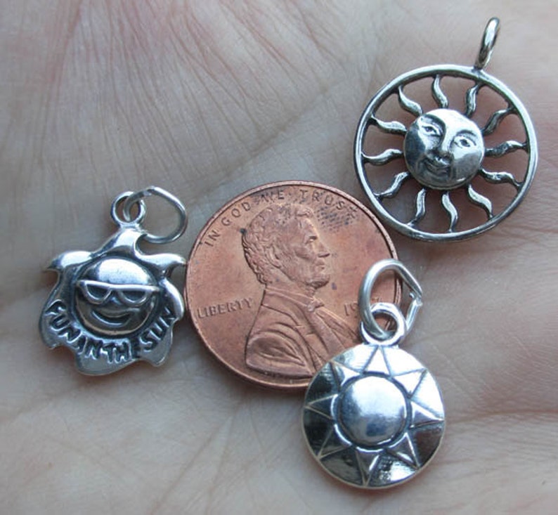 sterling silver sun charmone charmyou choose which one image 5