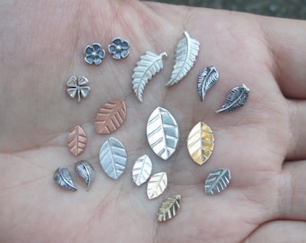 Sterling Silver Solderable Leaves, Flowers, Ferns or Clovers