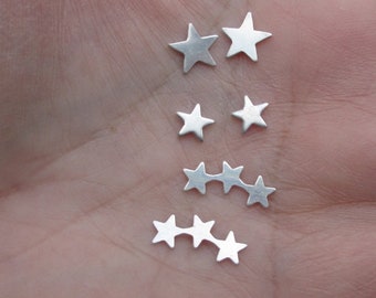 Sterling Silver Stars(size 1/4", 7.7mm or Star Trio)