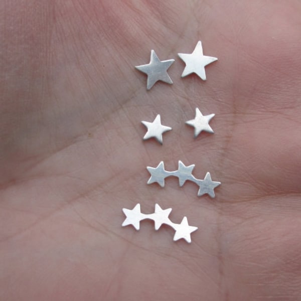 Sterling Silver Stars(size 1/4", 7.7mm or Star Trio)