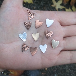 Gold Filled, Sterling Silver, Copper, or Copper Print Long Hearts