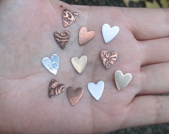 Gold Filled, Sterling Silver, Copper, or Copper Print Long Hearts