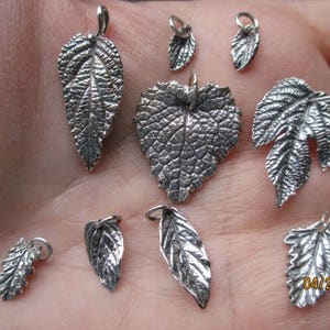 Sterling Silver Leaf Charms or Necklace - You choose which one