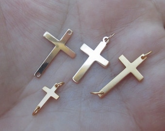 24K Gold Plated over Sterling Silver Cross Link(one cross link)