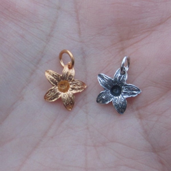 Sterling Silver or Vermeil Jasmine Flower Charms