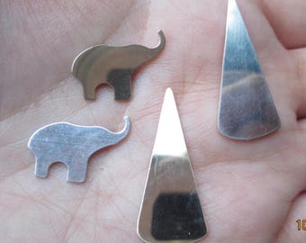 Estampage éléphant en argent sterling ou or (une breloque), bracelet éléphant ou cônes estampés en argent sterling ou or rempli