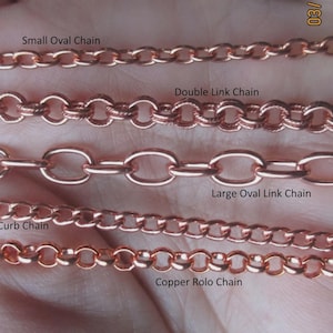 Solid Copper  Hammered Disc or Finished Chain - (18&quot; rolo, or 18&quot;,20&quot; curb,double link,larger link, or cable)(1 chain)