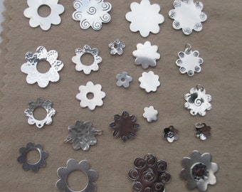 Sterling Silver Flower Stamping/Disks (8mm,10mm, 12mm and 16mm) You Choose Size and Quantity