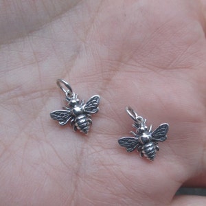 Sterling Silver Honey Bee Charms - You choose the quantity
