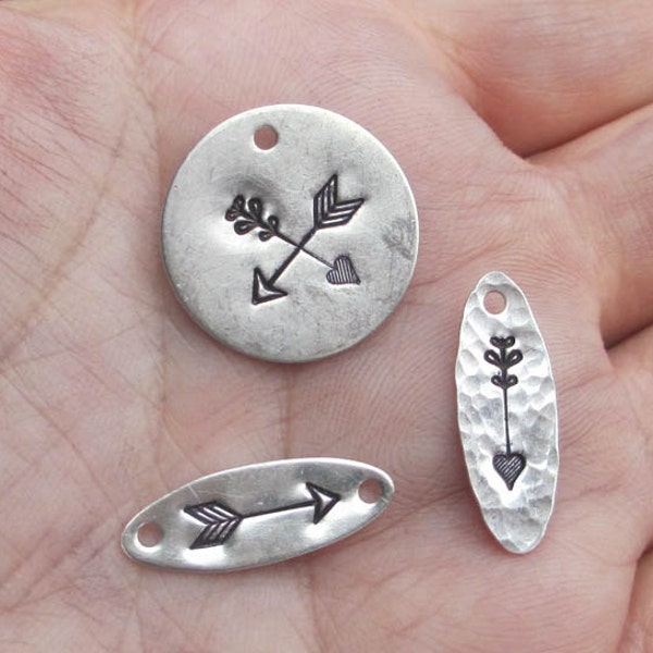 Sterling Silver Arrow Charms(3/4" or Oval)