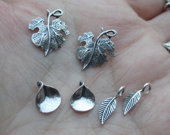 Sterling Silver Grape Leaves, Petals, or small leaves