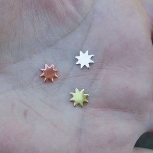 GF Sunburst, Sterling Silver or Gold Plated Small Peace Charms(one or one pair)