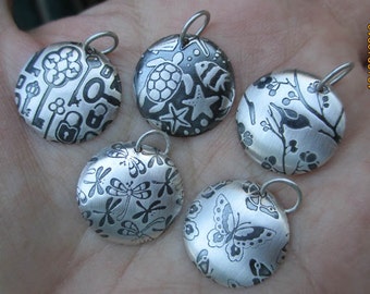 SALE-Sterling Silver Pendants(one)You choose which one,Bird,Sea Life, Keys, Dragonfly,Butterfly