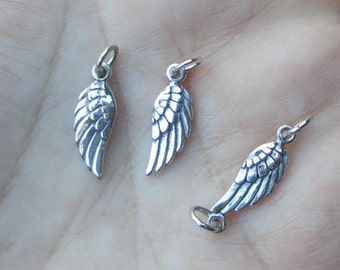 Sterling Silver Tiny Angel Wing(one charm)Charm or Link