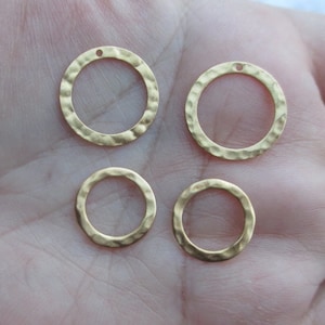 GF Disc or Gold Plated Hammered Rings(one pair) - 2 sizes