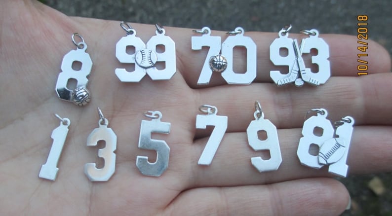 Sterling Silver Number Charms1 single number charm or 1 image 1