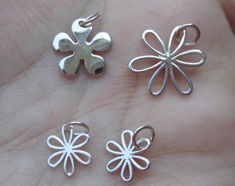 Gold Filled 12mm Moon stampings or Sterling Silver Daisy Flower Charms- You choose which ones