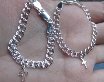 Sterling Silver Child's Cross Bracelet(one)