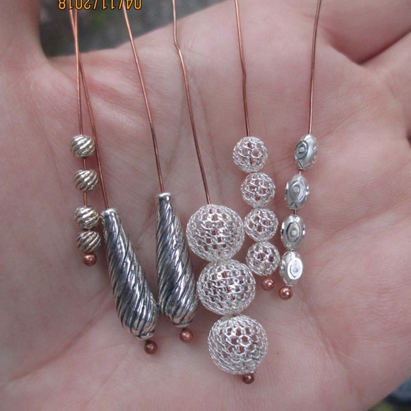 Sterling Silver Round Mesh Beads, Tube Beads, or Small Round Beads beads