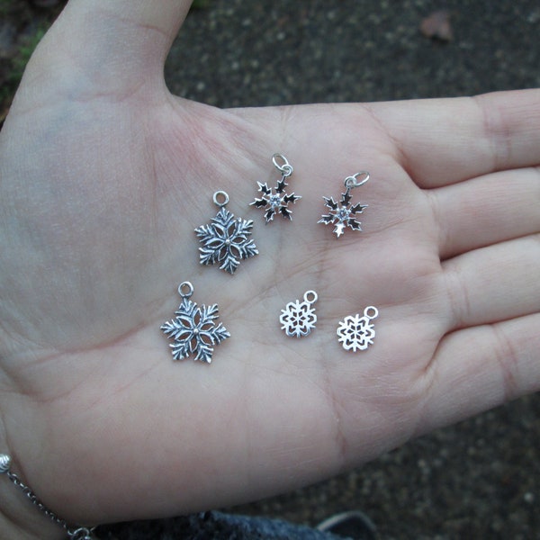 Sterling Silver Snowflake Charms