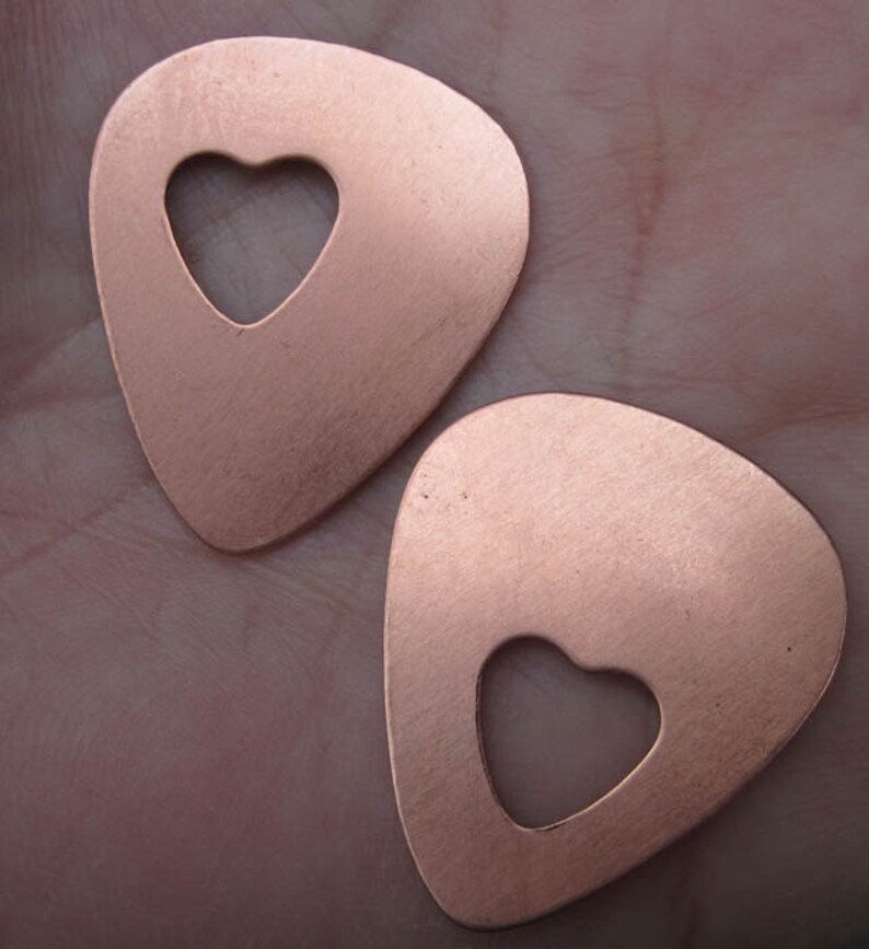 Copper Guitar Picks with Heart or Star cut outYou choose the quantity image 5