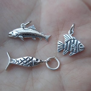 Sterling Silver Trout or Fish Charm