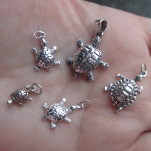 Sterling Silver Turtle Charm(one)Large or Medium Size