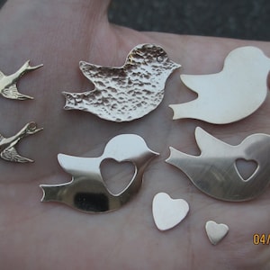 Gold Filled Dove Charms, Links or Stamping