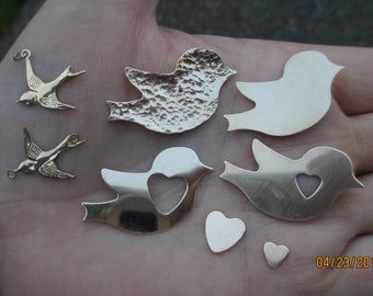 Gold Filled Dove Charms, Links or Stamping