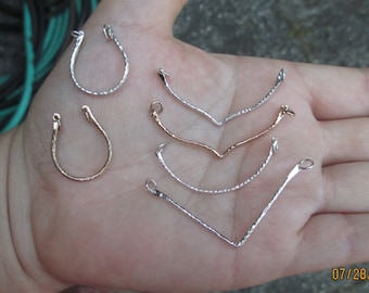 Sterling Silver Hammered, or Shiny Pendant Holder(one pendant holder)You choose which one