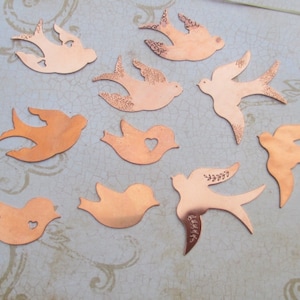 Copper Bird, Swallow, or Sparrow Stamping