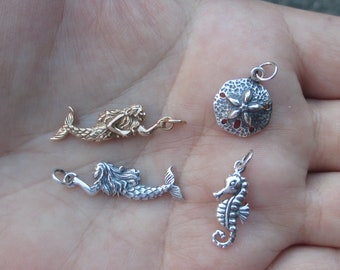 Sterling Silver Mermaid Charm(one charm) or Bronze Mermaid Charm(one charm)