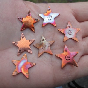 Copper Star Charms(one pair)