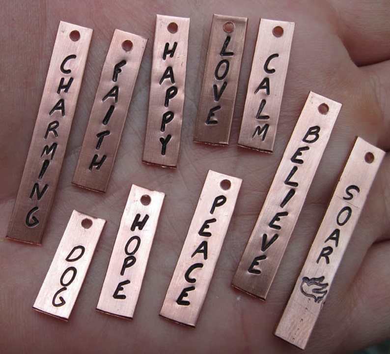 Copper Word Tagsset of 4 image 1