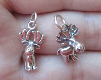 Sterling Silver Moose Charm(one charm)