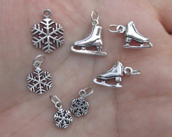 Sterling Silver Ice Skate Charm(1 ice skate)