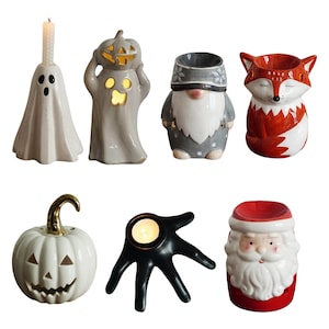 Vintage ceramic light upHalloween ghost pumpkin friends home decor figure,Halloween pumpkin ghost shaped ceramic lamp,Christmas gifts