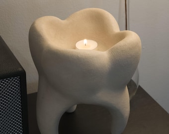 Portacandele in resina fatto a mano, decorazione per regali. Statuina in porcellana fatta a mano, portacandele per compleanno, regalo unico. Souvenir in ceramica.