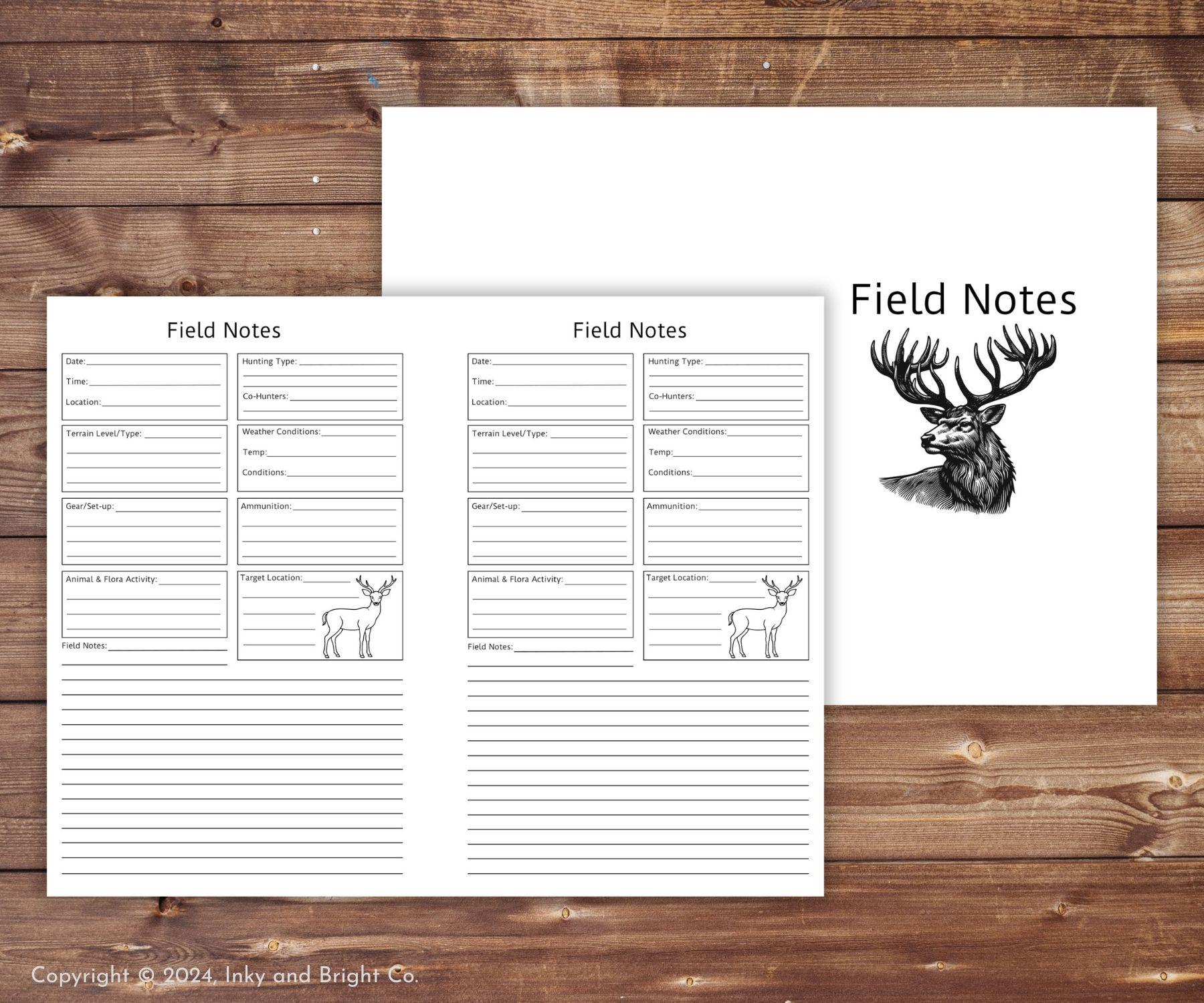Hunting Guide Tracker Example Printable Hunting Log and Tracker, Digital Hunting Record (PDF) - Etsy