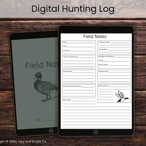 Diario digital de caza de patos, diario digital de caza de aves acuáticas, diario de seguimiento de patos, libro de caza digital, diario de caza de patos