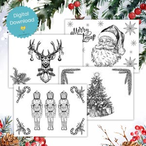 Color Your Own Christmas Greeting Cards – DIY Holiday Cards for Kids, Teens & Adults | 4 Unique Festive Designs | Fun Christmas Craft