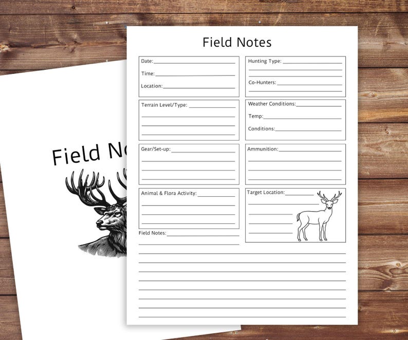 Hunting Guide Tracker Example Printable Hunting Log and Tracker, Digital Hunting Record (PDF) - Etsy